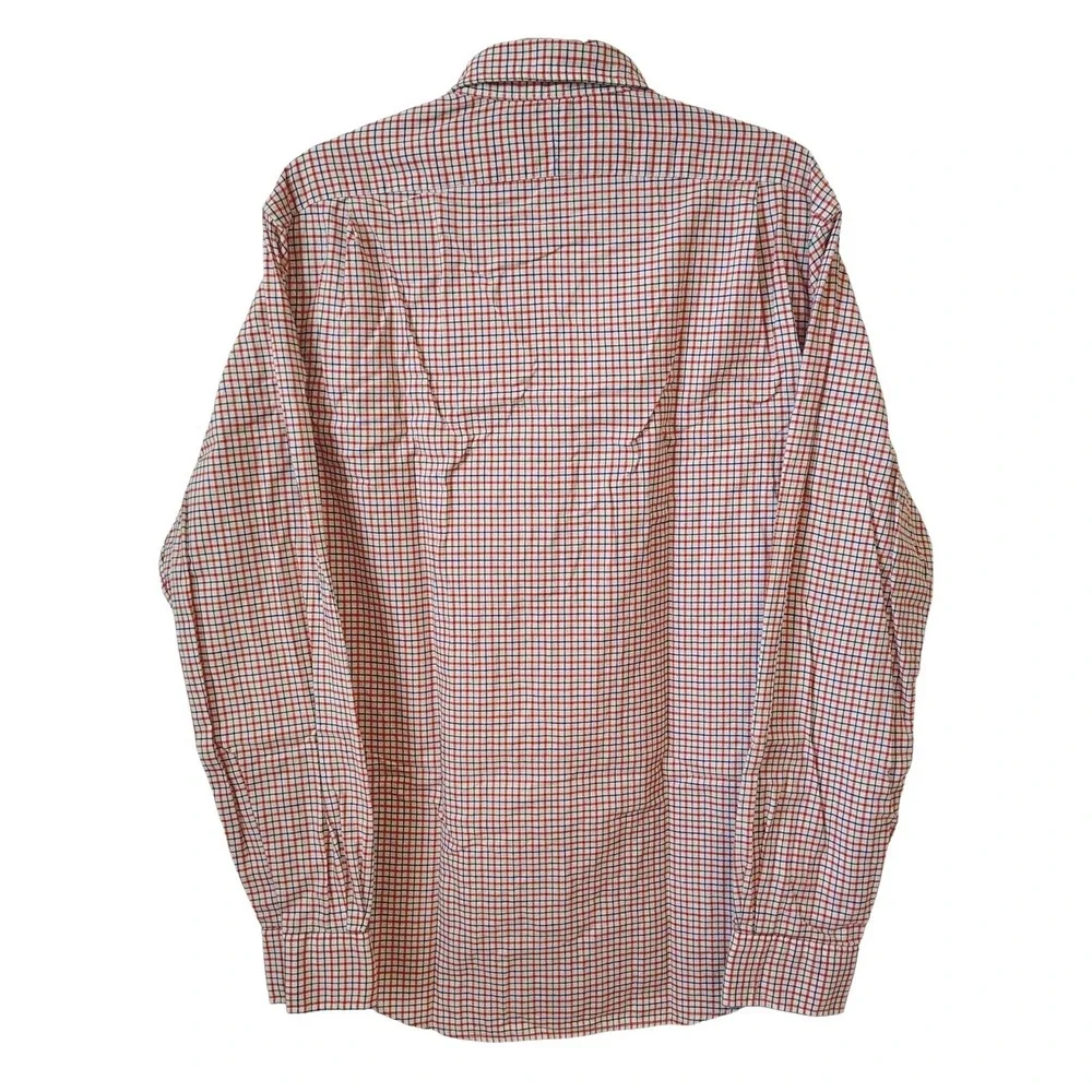 Polo Ralph Lauren Button Down Shirt Mens Large Slim Fit Orange Green Plaid Check